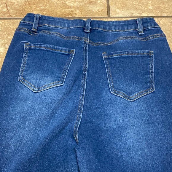 Dark Blue Distressed Flare Size 26-28 Jeans - Picture 4 of 11
